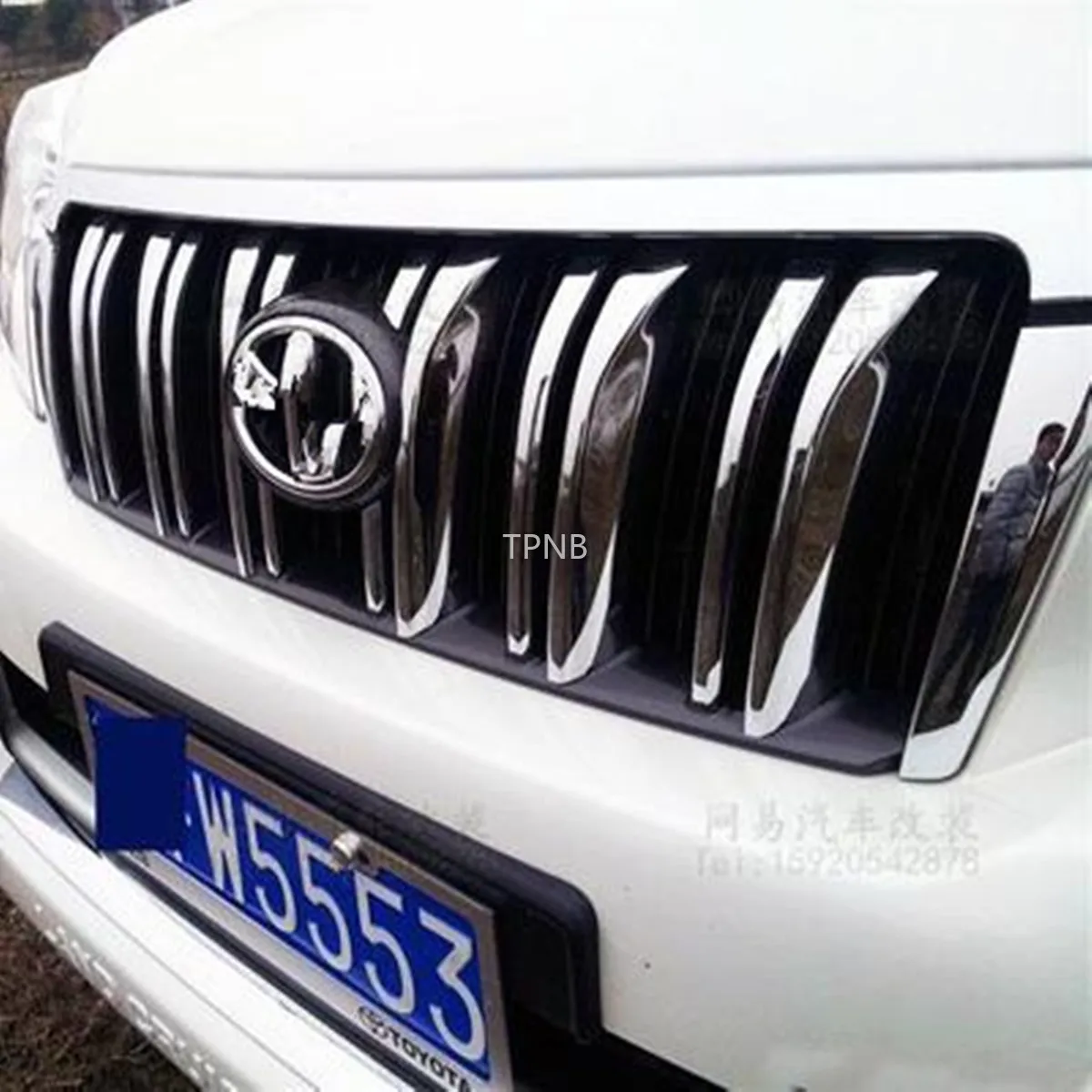 Хромированная ABS передняя сетчатая решетка Накладка для Toyota Land Cruiser Prado 150 2010 2011 2012 2013 Аксессуары