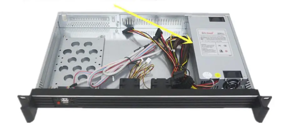 1U ipc Шасси 1U rackmount корпус глубина 250 мм мини ITX ультра-короткий для 17*17 см материнская плата сервер межсетевой экран для компьютера