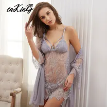 Женские сексуальные комплекты, узор, 3 шт, полый сексуальный женский халат, набор, ночная рубашка+ кардиган+ стринги, модная Пижама