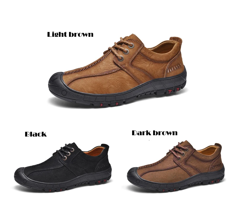 Handmade High Quality Men Shoes Spring Autumn Natural Leather Casual Shoes Flats Breathable Outdoor Shoes Men