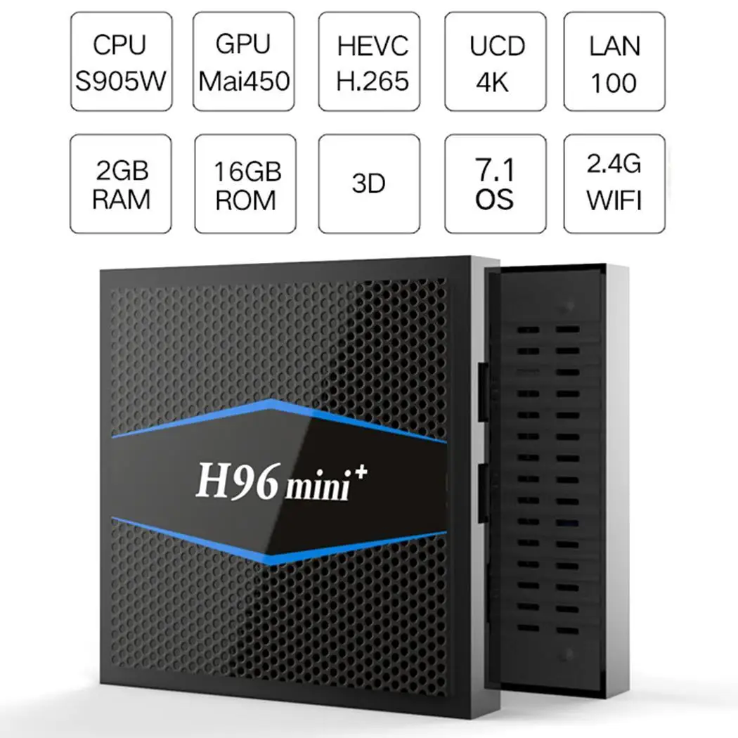 H96 mini+ HD сетевая tv-приставка четырехъядерный Wifi Android TF, u-диск инфракрасный пульт дистанционного управления 7,1 без комплекта Bluetooth