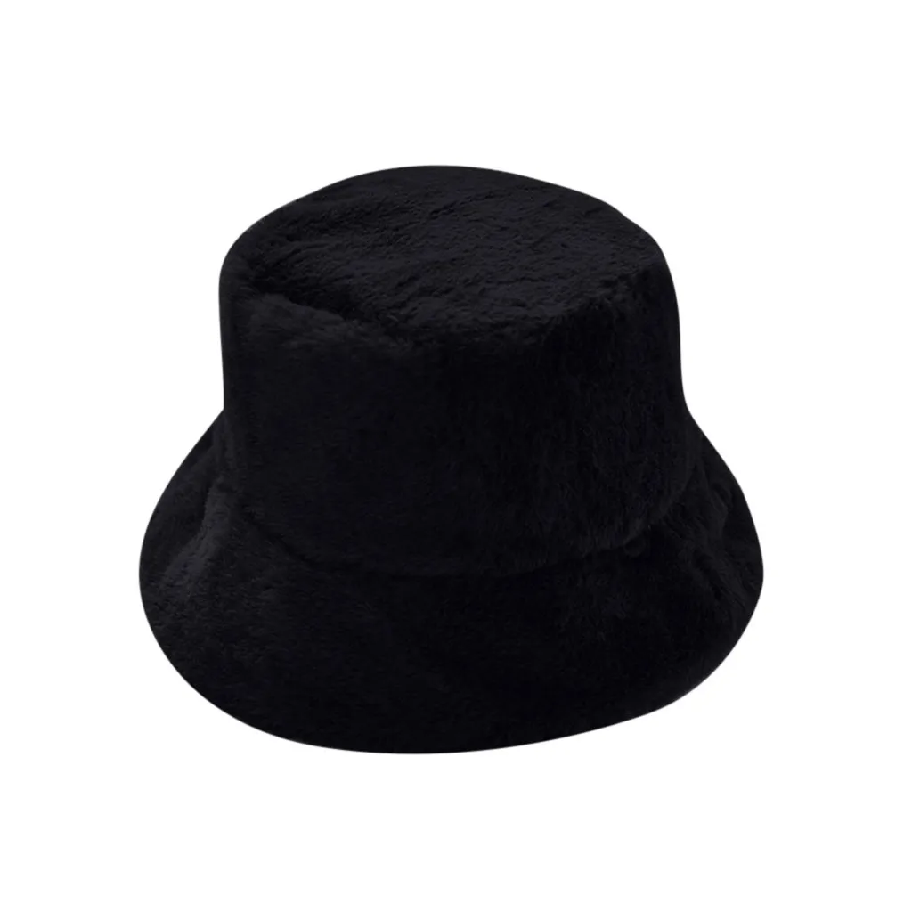 Женская теплая пушистая шапка из искусственного меха на весну и зиму, женская шапка Gorra De Pescador Sombreros Bob Femme, Панама, рыбацкие шапки#3