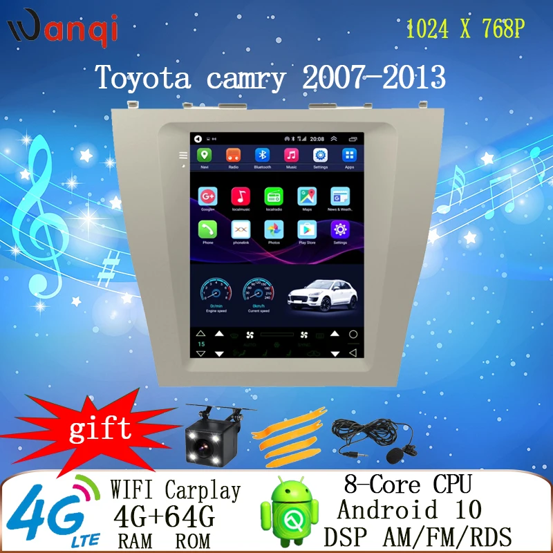 

9.7 inch Tesla screen car android 10 gps dvd multimedia radio player for toyota camry 2007-2013 car cd video navi audio RDS play