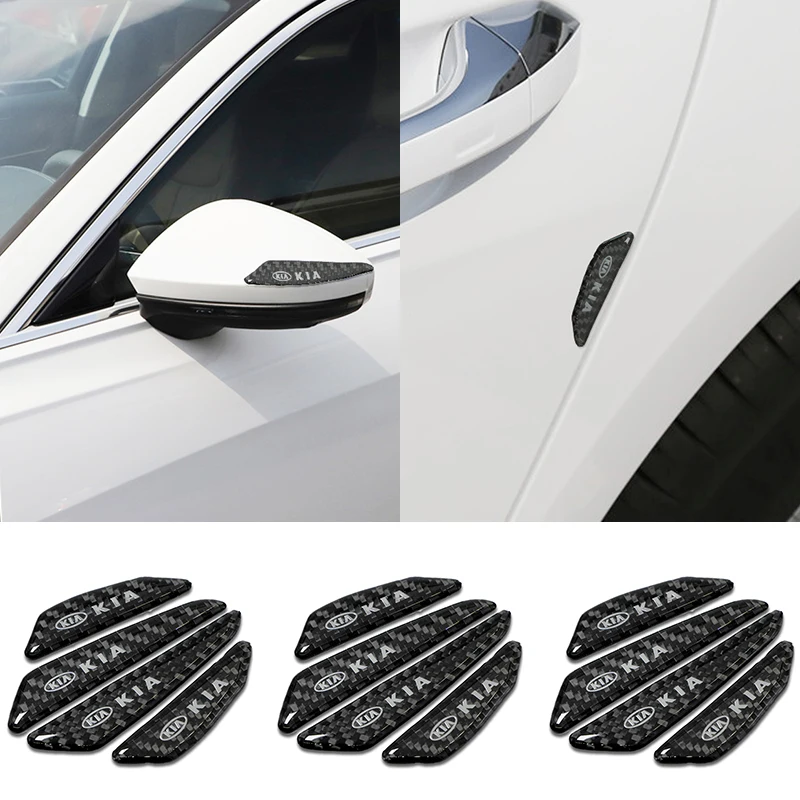 

4pcs Carbon Fiber Protector Car Stickers Auto Accessories for KIA K2 K3 K5 Sorento Sportage R Rio Soul Automobile Sticker Goods