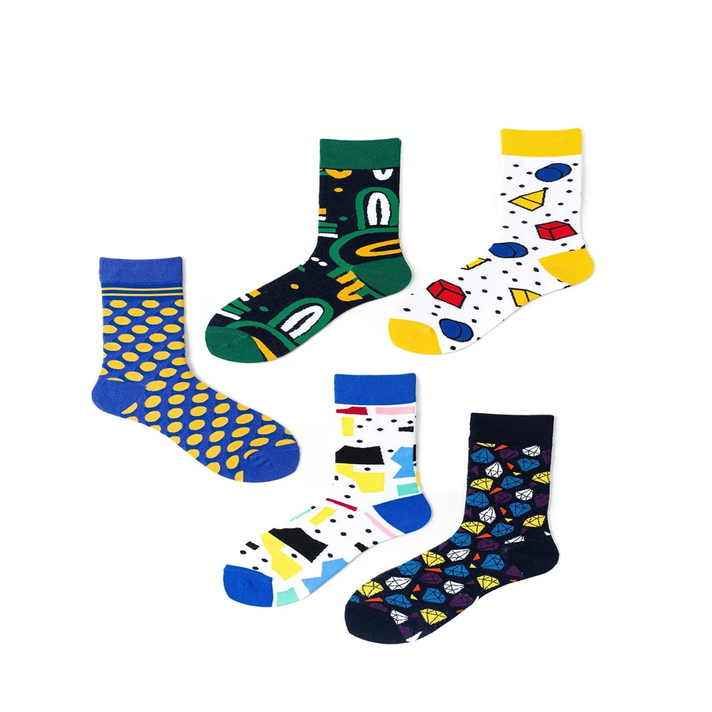 Triangle, dot, cube, basket, Luokou, European and American street fashion creative trend in tube socks C55