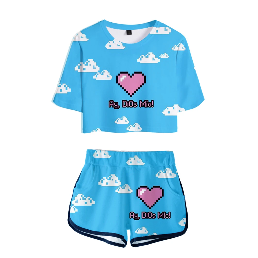 2020 Karol G  3D Printed Women Two Piece Set Fashion Summer Short Sleeve Top+Shorts Fashion Streetwear Clothes lingerie set