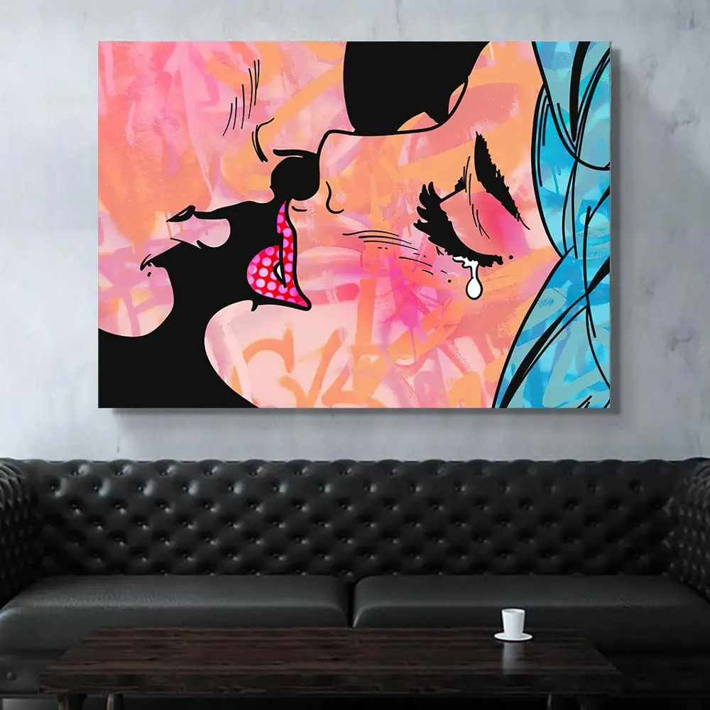 

Paintings Wall Art Picture Posters And Prints Home Decor Last Kiss Wall Art Canvas Waterproof Ink Poster Vintage Drop Shipping