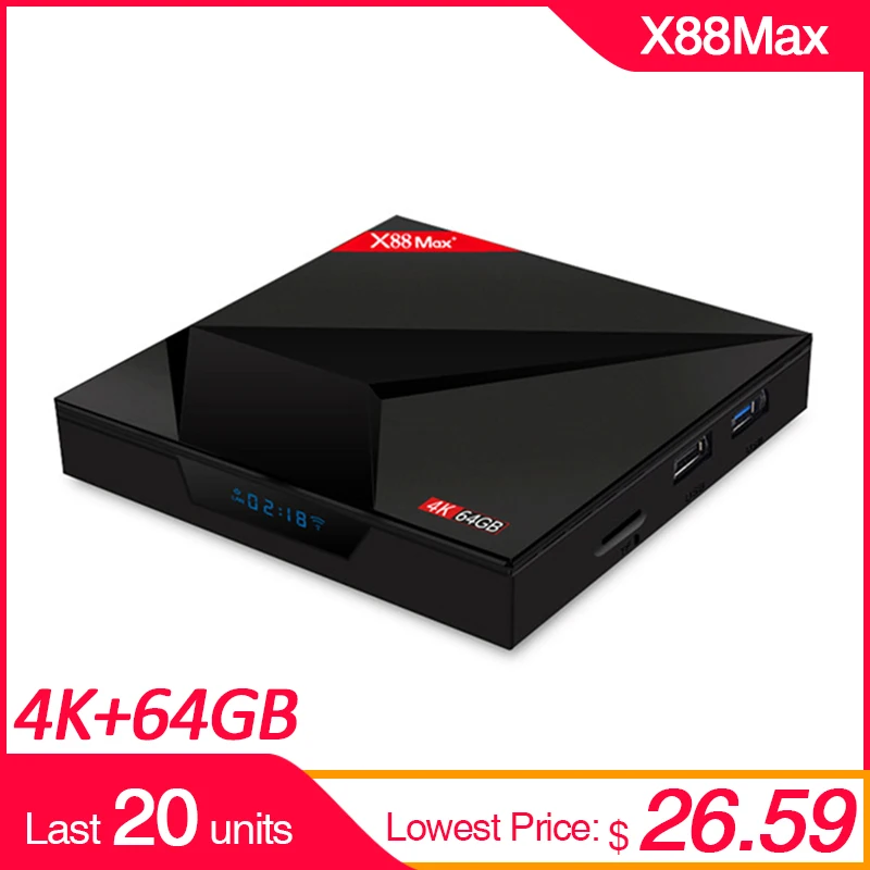 X88 MAX + RK3328 4 Гб DDR3 64 Смарт ТВ Box Android 8 1 2 г 5G двухъядерный процессор Wi Fi ядра 4K HD Тип c