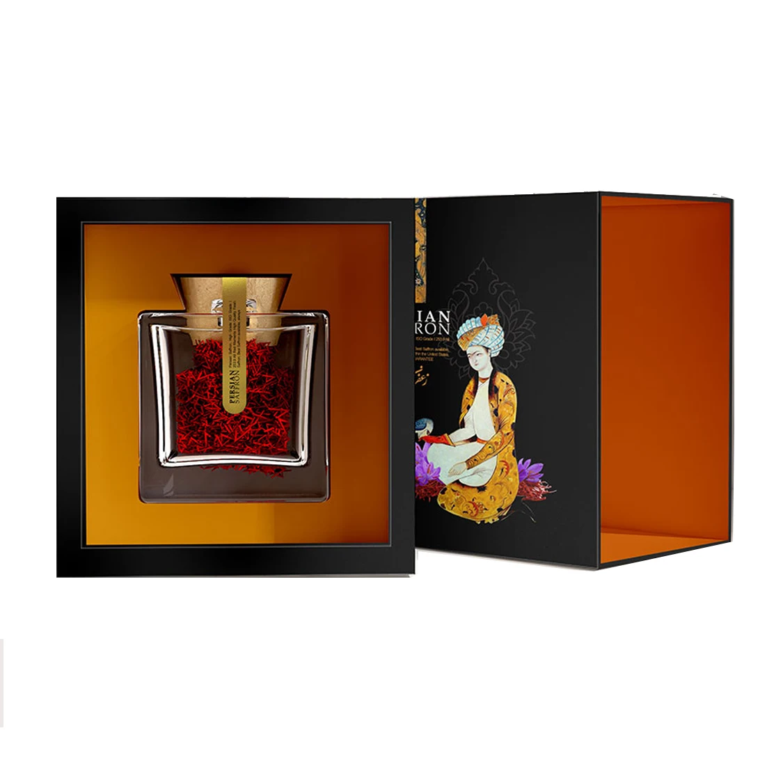 Custom logo printing rigid paper safron saffran saffron bottle jar packaging box luxury saffron gift box 3