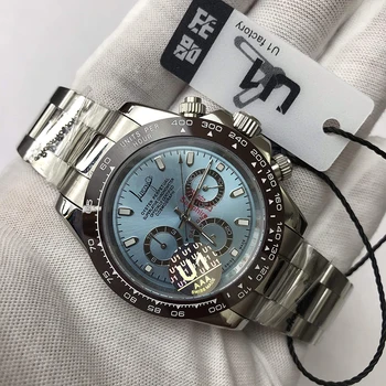 

Wholesale Luxury blue dial AAA Brand Watch men day-tona automatic self-wind U1 factory sapphire glassall sub dials works