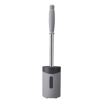 

Toilet Brush Clean Non-stick Hair Soft Rubber Brush Holder Soft Silicone With Quick Drying Brush Clean Set