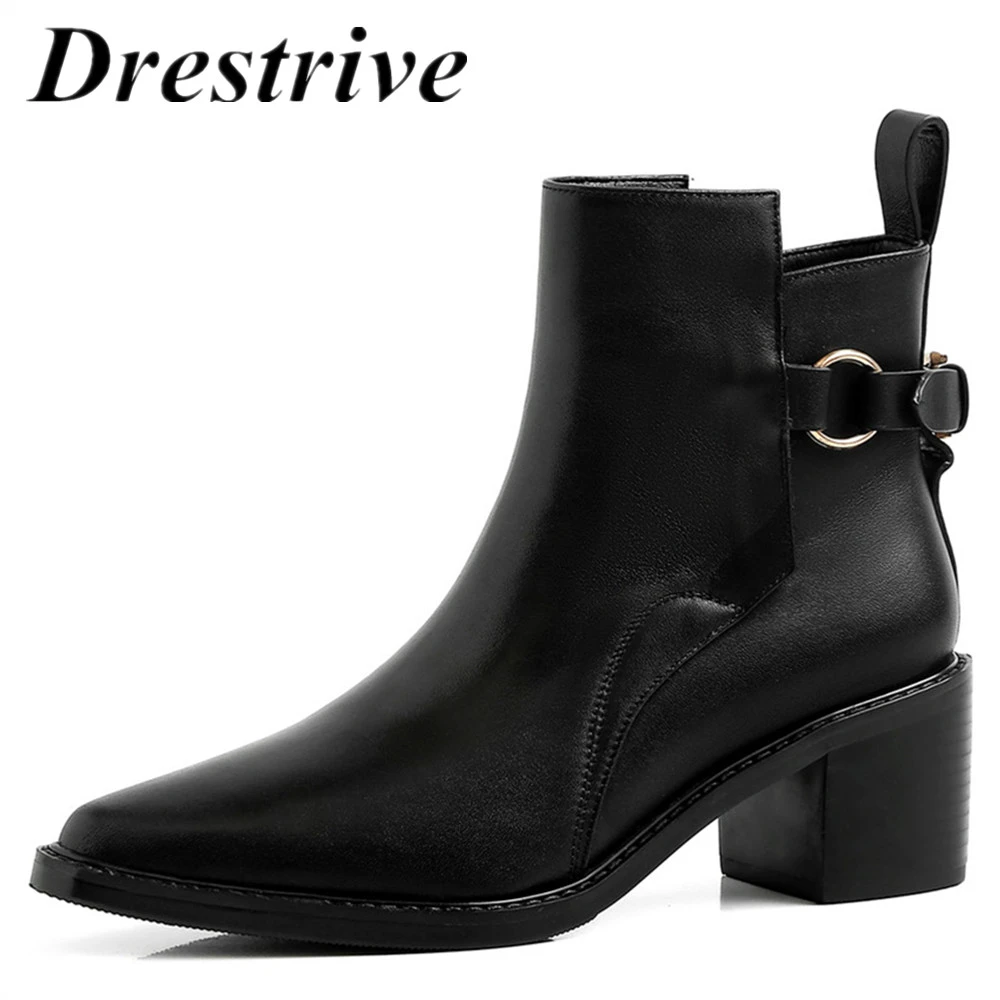 ladies black mid heel ankle boots
