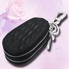 Двухслойный Многофункциональный ключ на молнии с узором «крокодиловая кожа» для ключей для автомобиля для мужчин из натуральной кожи в настоящее время доступны оптовые продажи