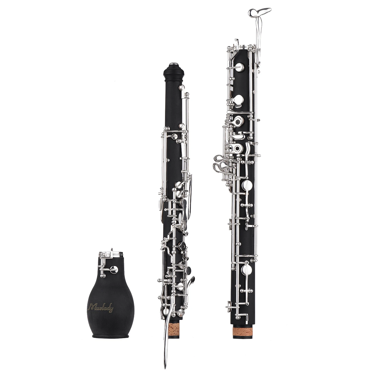 Muslady профессиональный английский Рог Alto oboe F ключ синтетический деревянный корпус посеребренные ключи деревянный духовой инструмент с тростниковыми перчатками