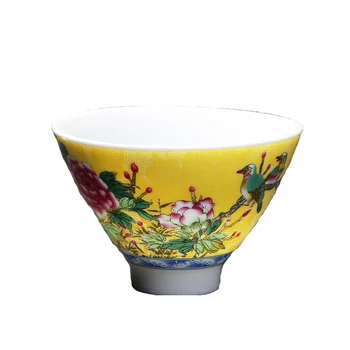 

Jingdezhen New Products Handmade Silk Flower Ceramic Kung Fu Tea Cup Large Master Teacup Tea Cup Personal Cup Tea Set