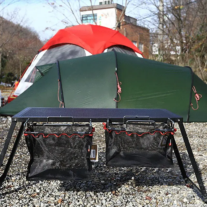 

Outdoor Camping Hiking Kitchen Portable Barbecue Kit Bag Folding Table Multi-Function large capacity Hanging Storage Net Bag