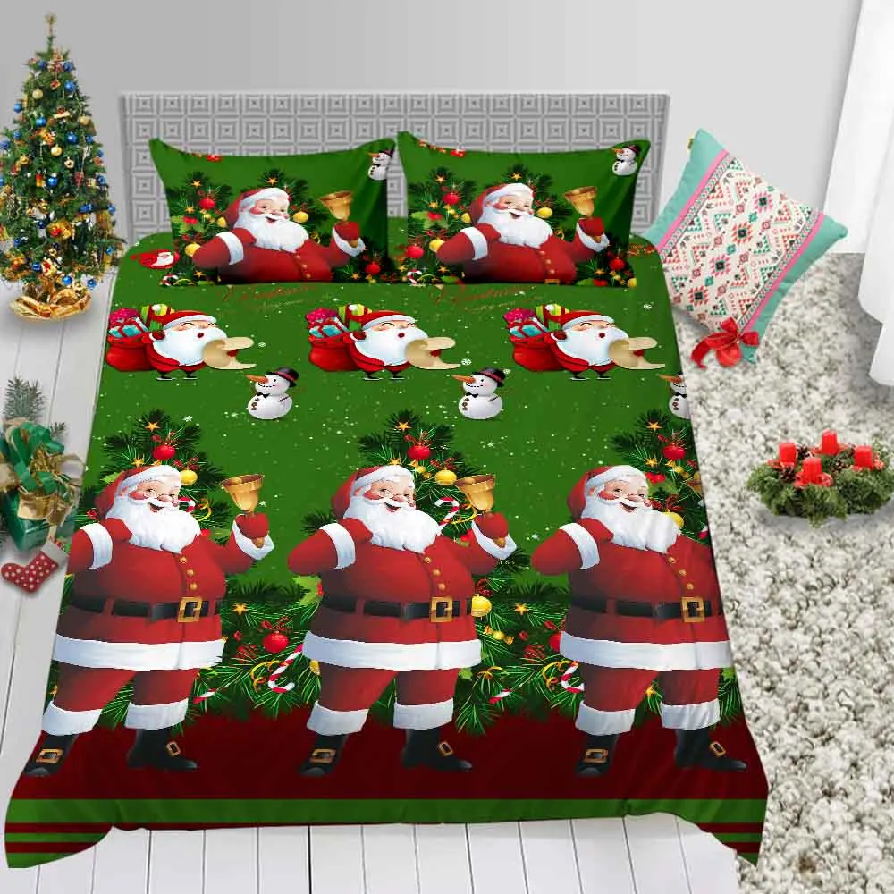 Merry Christmas Санта Клаус постельных принадлежностей модное одеяло крышка один двойной Король Размер подарки на праздник простыня спальный Декор - Цвет: 1