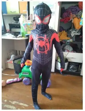 Новый детский костюм для косплея Into the Miles Morales боди с узором Zentai комбинезоны 2018| |