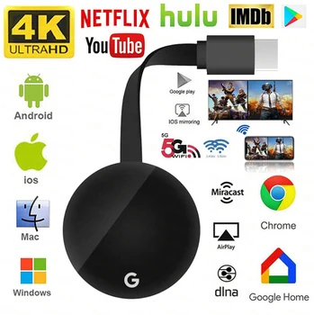 

Anycast for google chromecast ultra 4K TV Stick HDMI Media Video Streamer HD Wireless 5G WiFi Display Dongle For cromecast 3