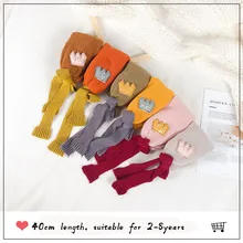 Детские зимние штаны шарф помпоном детская шарф для девочек, для мальчиков теплые шейные платки вязаный корона с лоскутным дизайном; шейный платок шарфы