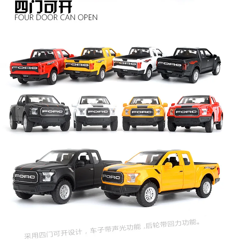 Jianyuan модель Raptor F150 сплав модель автомобиля детская коробка звук и светильник внедорожник игрушечный пикап автомобиль