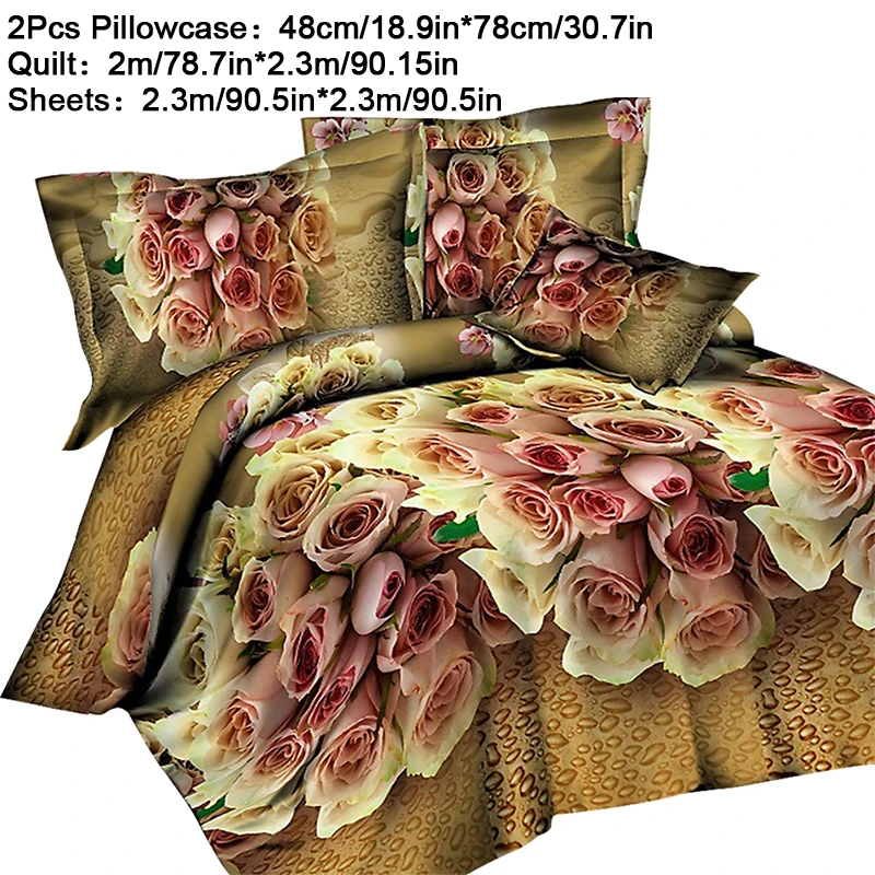 16 HIFUAR Комплект постельного белья flower3/4 шт с принтом розы роскошное постельное белье для пододеяльника наволочка постельное белье украшение комнаты домашний текстиль - Цвет: 16