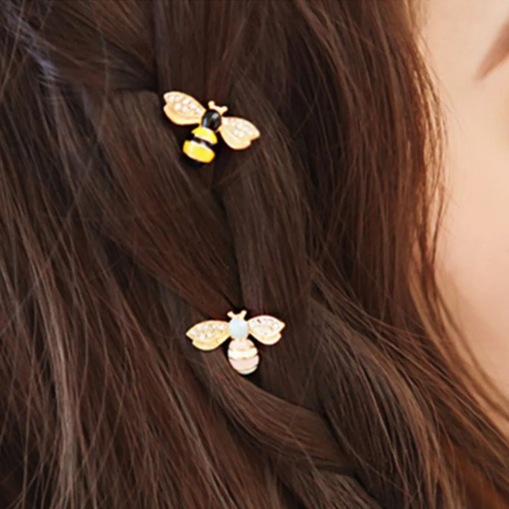 Hair Clips Hair Accessories Women Fashion Style Girl Exquisite Gold Bee Hairpin Side Clip Elegant Hair Clips Barrettes Sweet Headwear Hair Accessories
