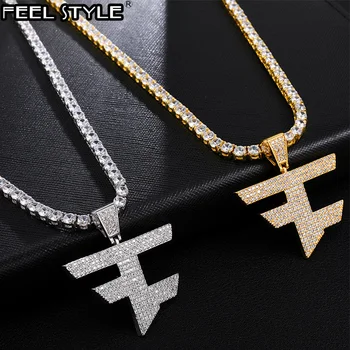 

Iced Out AAA Bling Micro Paved Zircon Team Pendants & Necklaces For Men Hip Hop Rapper Jewelry With Tennis Chain
