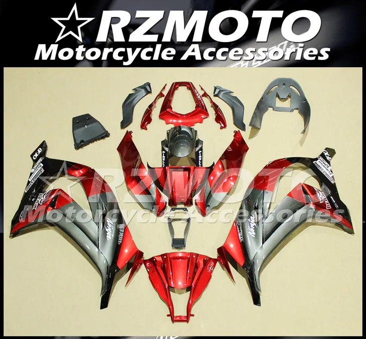 4 подарки ABS Обтекатели комплект подходит для kawasaki Ninja ZX-10R 2011 2012 2013 10R, возрастом 11, 12, 13, 14, 15, набор для тела красного и серого цвета