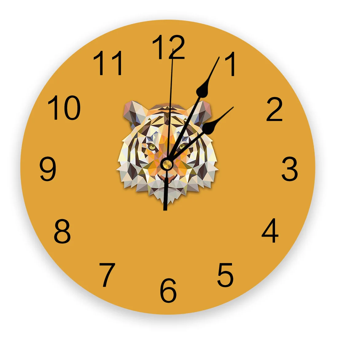 Geometric Animal Tiger Wall Clock For Home Decoration Living Room Quartz Needle Hanging Watch Modern Kitchen | Дом и сад