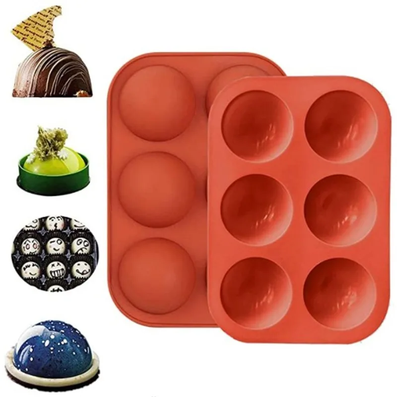 

2022 New Round Shape Cake Mold Brown Half Ball Sphere Silicone Mold for Chocolate Dessert Mould DIY Decorating Cake Molds