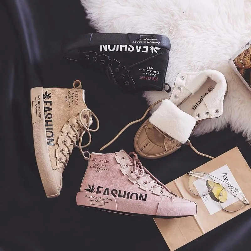 Бархатная Высокая парусиновая обувь; Новинка года; модная зимняя обувь из хлопка для студентов; Теплая обувь; женская прогулочная обувь; J5-08