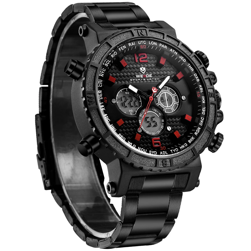 

WEIDE Mens Quartz Watches Top Brand Fashion Relogio Masculino Analog Military Numeral Digital Stainless Steel Belt Wrist Watches