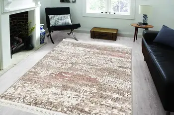 

Aksu Anti-Slip Floor Carpets 150x233 Burçe Color Rose