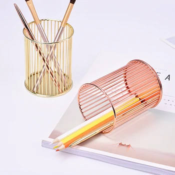 

Metal Pen Pencil Holder Office Stationery Supplies Desk Stationery Organizer Makeup Brush Storage Box Case Storage Box Case
