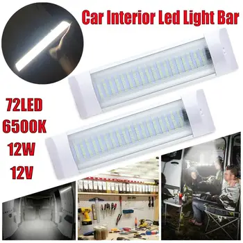 

2 pcs Car Ceiling Lights 12/24V Highlight 12W 72 Light Bead Transparent Shell LED Light Strip Automobile Interior