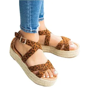 

Women Sandals Summer 2020 Thick bottom Shoes Woman Peep-toe Comfortable Slip-on Sandals Female