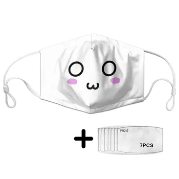 

Girls Cute Expression White Mouth Mask Women PM2.5 Kids Breathable Face Masks Anti Dust Mouth-Muffle Respirator Reusable Custom
