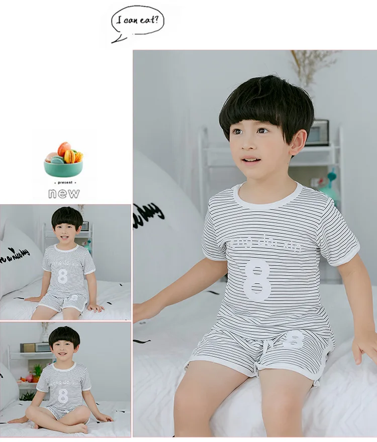 New Style CHILDREN'S Short-sleeved Clothes Qmilch Set Children 4-12 Code M A Series
