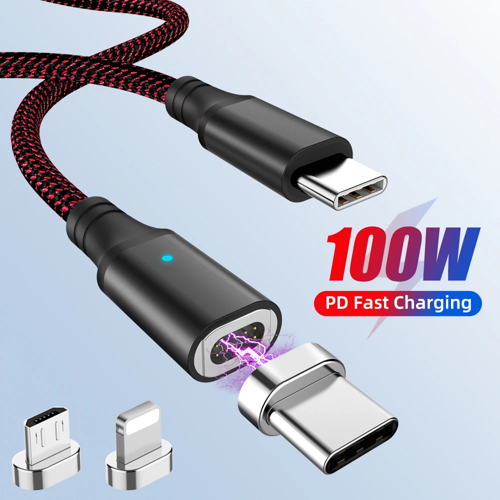 100W Magnetic PD Fast Charging Micro Cable Type C to Type C Data Cable ...