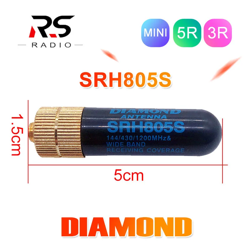 

DIAMOND Antenna SRH805S SAM-F for BAOFENG UV-82 3R 5R 9R Dual Band 144/430MHZ Walkie Talkie Outdoor Activity Samll antenna
