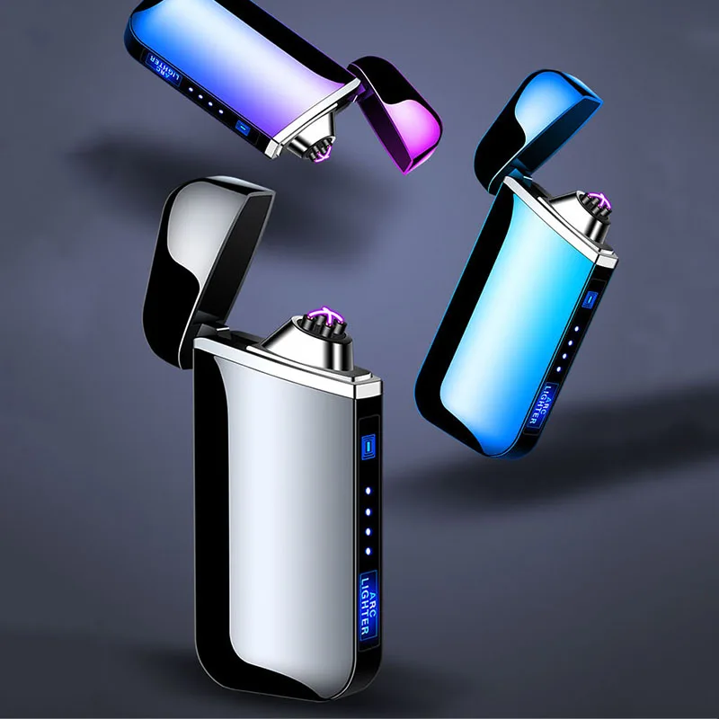 NEW Electric Lighter Rechargeable Flameless Metal USB Gift UK 