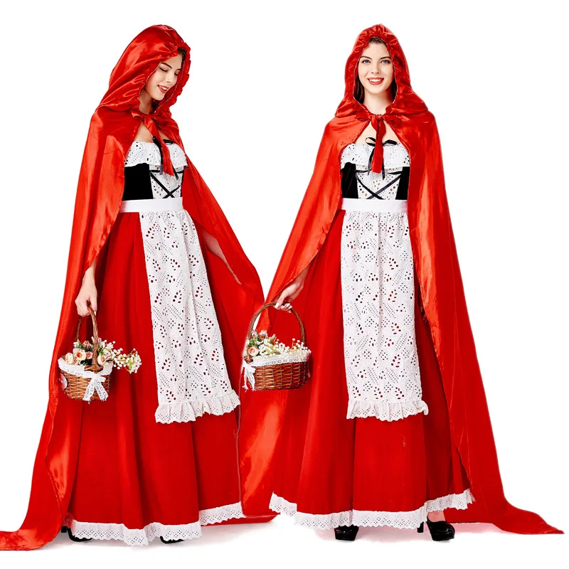 Fiabe di Halloween cappuccetto rosso lupo nonna vestito Cosplay mantello  con cappuccio Lady - AliExpress