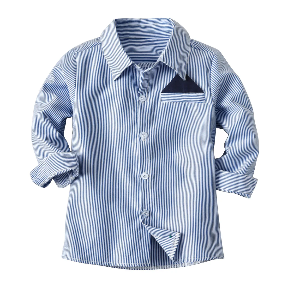 Рубашка с длинными рукавами для мальчиков в европейском и американском стиле; детская одежда в полоску с длинными рукавами; официальная одежда; рубашка; сезон весна-осень; Длина рукава