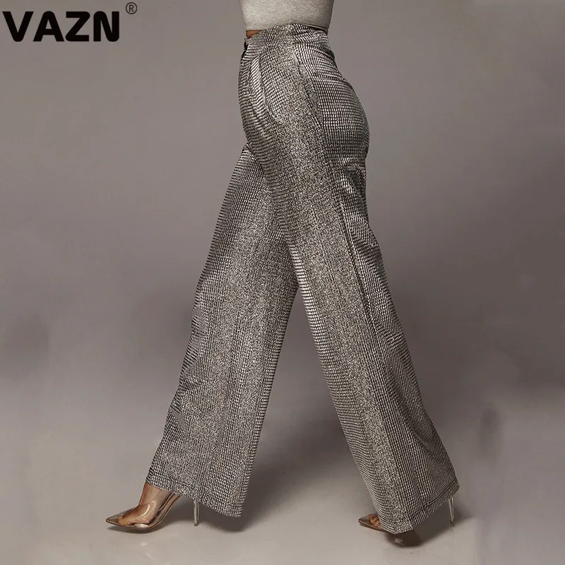 VAZN,, популярные комбинезоны для молодых леди, для взрослых, сексуальные, Неопрятные, модные, одноцветные, с высокой талией, для женщин, длинные, широкие штаны