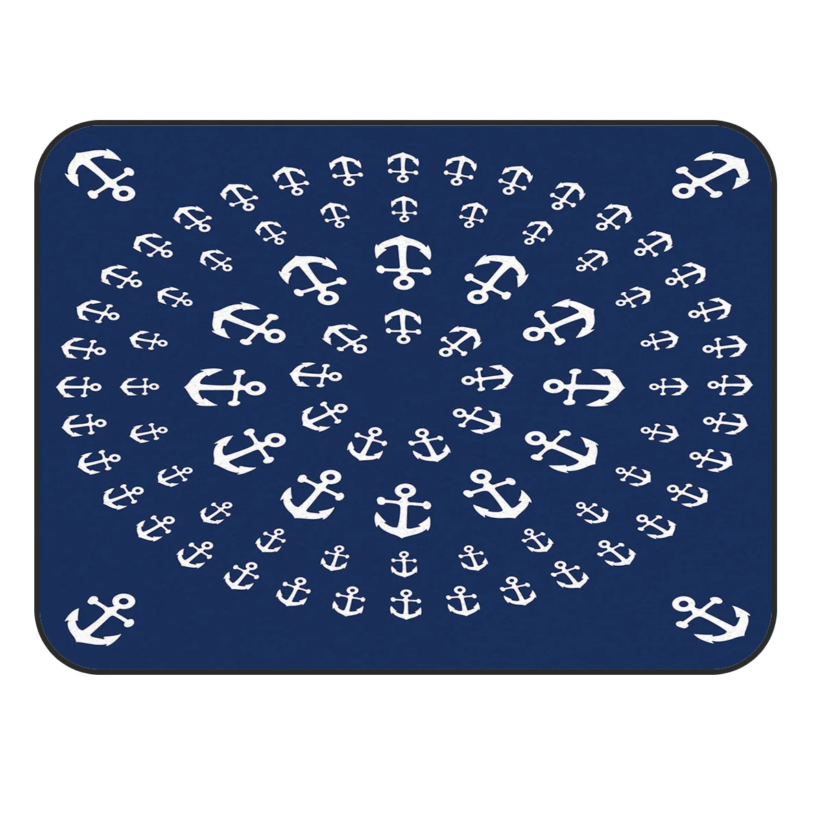 CHARMHOME Soft Anti-slip Rug Anchor In A Circular Shape With Blue Carpet for Living Room Bedroom Mat Home Decor