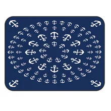 CHARMHOME Soft Anti-slip Rug Anchor In A Circular Shape With Blue Carpet for Living Room Bedroom Mat Home Decor