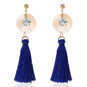 

cross border new ear accessories temperament Tassel Earrings Bohemian style with diamond studs long women's Earrings