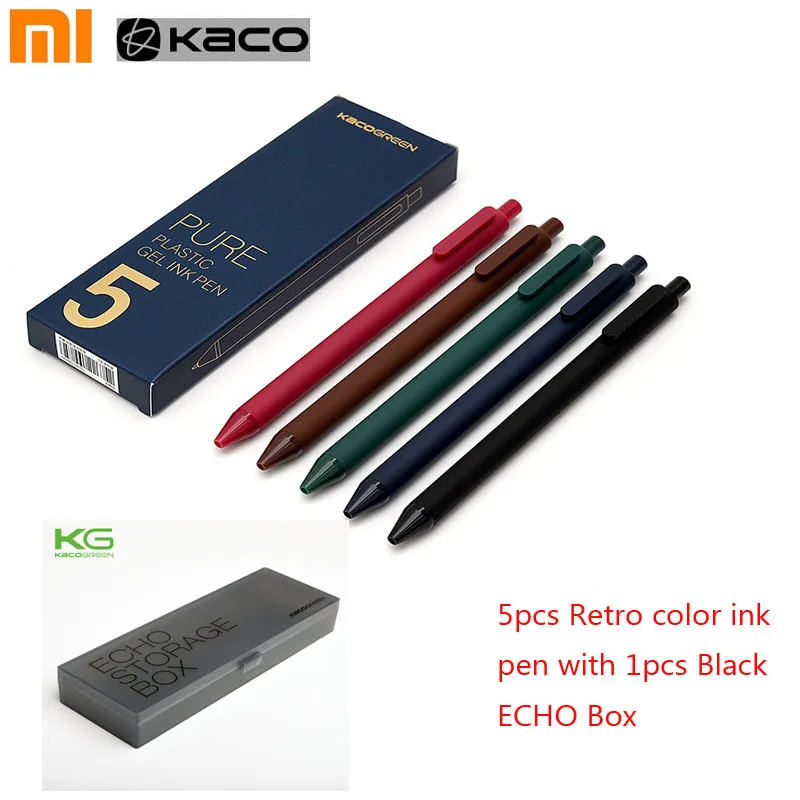 

5pcs/Pack Xiaomi KACO 0.5mm Sign Pen Signing Pen Smooth Ink Writing Durable Signing 5 Colors For Student School/Office worker