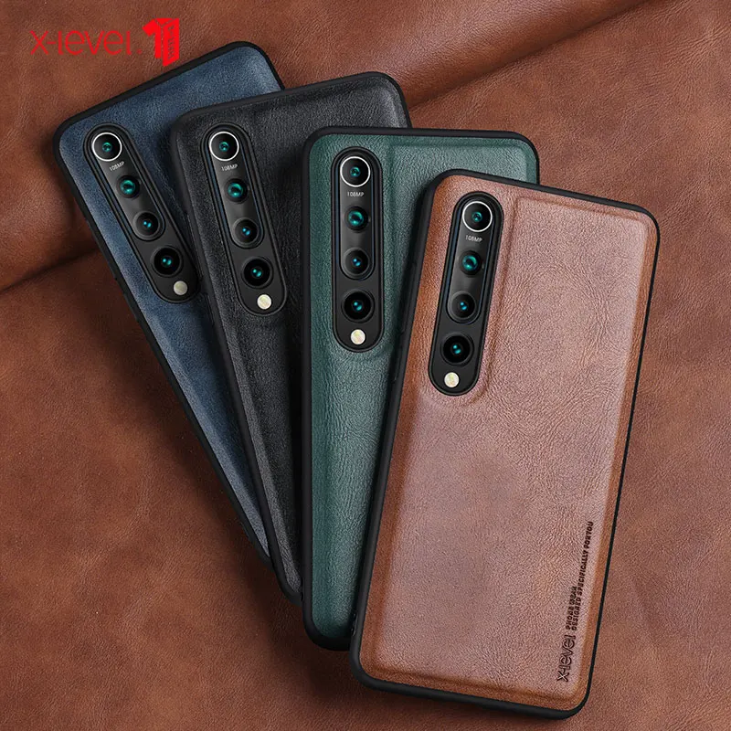 Чехол-накладка для Xiaomi Mi 10 X-Level кожаный с мягким силиконовым краем в стиле ретро 11